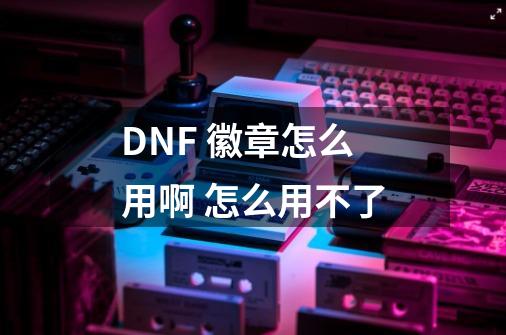 DNF 徽章怎么用啊 怎么用不了-第1张-游戏资讯-龙启科技