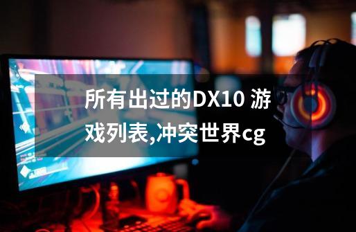 所有出过的DX10 游戏列表,冲突世界cg-第1张-游戏资讯-龙启科技