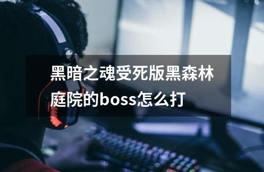 黑暗之魂受死版黑森林庭院的boss怎么打-第1张-游戏资讯-龙启科技