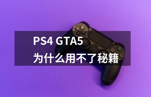 PS4 GTA5为什么用不了秘籍-第1张-游戏资讯-龙启科技