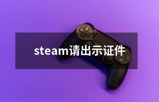 steam请出示证件-第1张-游戏资讯-龙启科技