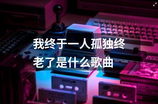 我终于一人孤独终老了是什么歌曲-第1张-游戏资讯-龙启科技