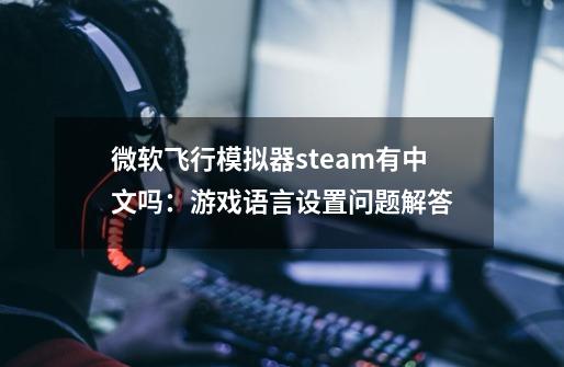 微软飞行模拟器steam有中文吗：游戏语言设置问题解答-第1张-游戏资讯-龙启科技