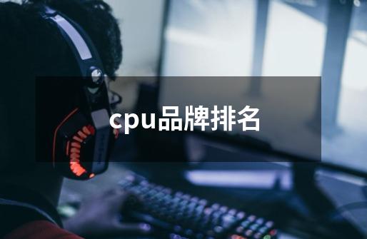 cpu品牌排名-第1张-游戏资讯-龙启科技