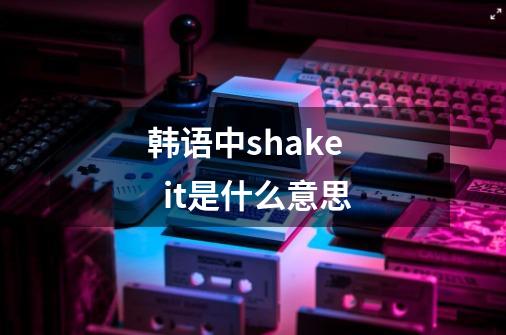 韩语中shake    it是什么意思-第1张-游戏资讯-龙启科技