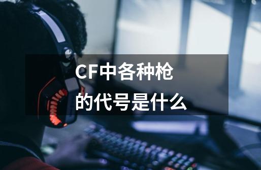 CF中各种枪的代号是什么-第1张-游戏资讯-龙启科技