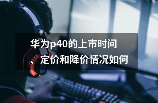 华为p40的上市时间、定价和降价情况如何-第1张-游戏资讯-龙启科技