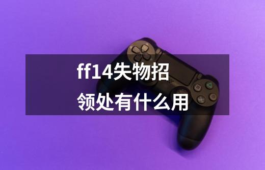 ff14失物招领处有什么用-第1张-游戏资讯-龙启科技