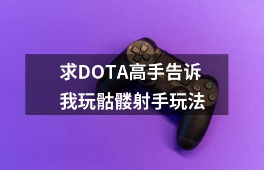 求DOTA高手告诉我玩骷髅射手玩法-第1张-游戏资讯-龙启科技