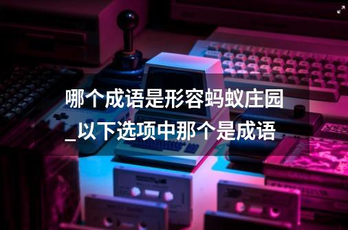 哪个成语是形容蚂蚁庄园_以下选项中那个是成语?-第1张-游戏资讯-龙启科技