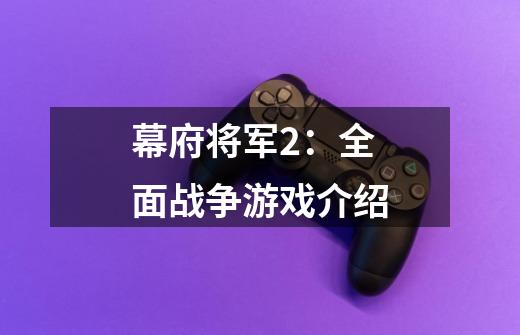 幕府将军2：全面战争游戏介绍-第1张-游戏资讯-龙启科技