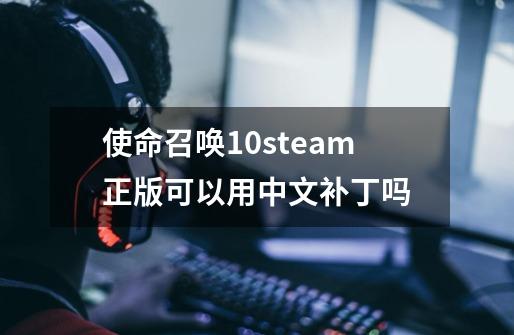 使命召唤10steam正版可以用中文补丁吗-第1张-游戏资讯-龙启科技