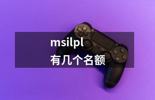 msilpl有几个名额-第1张-游戏资讯-龙启科技