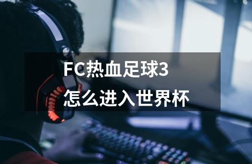 FC热血足球3怎么进入世界杯-第1张-游戏资讯-龙启科技