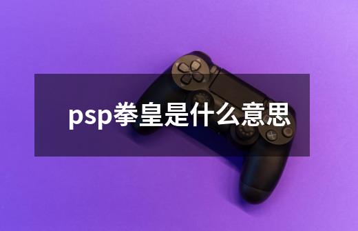 psp拳皇是什么意思-第1张-游戏资讯-龙启科技