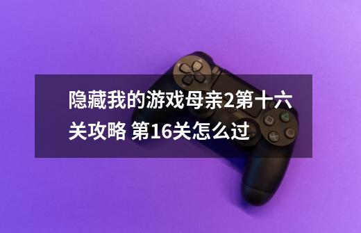 隐藏我的游戏母亲2第十六关攻略 第16关怎么过-第1张-游戏资讯-龙启科技