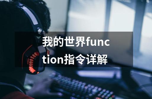 我的世界function指令详解-第1张-游戏资讯-龙启科技