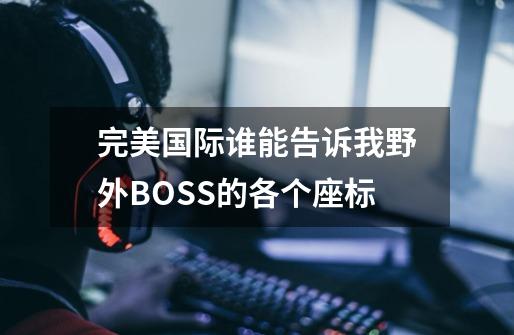 完美国际谁能告诉我野外BOSS的各个座标-第1张-游戏资讯-龙启科技