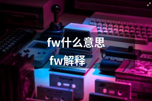 fw什么意思 fw解释-第1张-游戏资讯-龙启科技