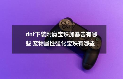 dnf下装附魔宝珠加暴击有哪些 宠物属性强化宝珠有哪些-第1张-游戏资讯-龙启科技