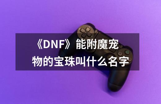 《DNF》能附魔宠物的宝珠叫什么名字-第1张-游戏资讯-龙启科技