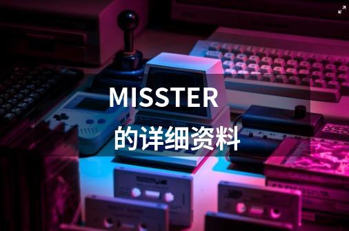 MISSTER 的详细资料-第1张-游戏资讯-龙启科技