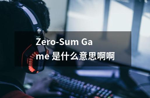 Zero-Sum Game 是什么意思啊啊-第1张-游戏资讯-龙启科技