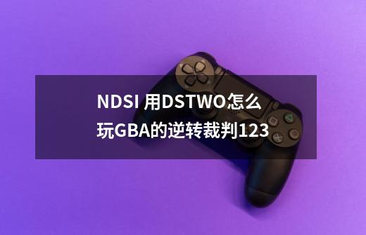 NDSI 用DSTWO怎么玩GBA的逆转裁判123-第1张-游戏资讯-龙启科技