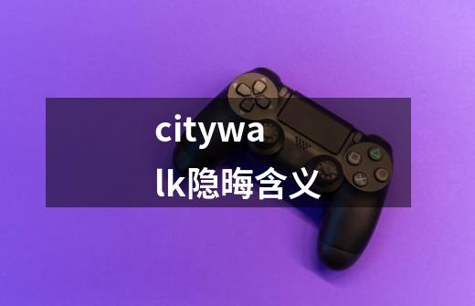 citywalk隐晦含义-第1张-游戏资讯-龙启科技