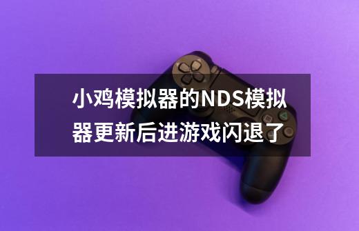 小鸡模拟器的NDS模拟器更新后进游戏闪退了-第1张-游戏资讯-龙启科技