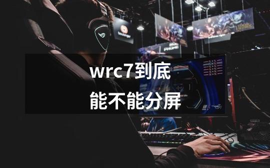 wrc7到底能不能分屏-第1张-游戏资讯-龙启科技