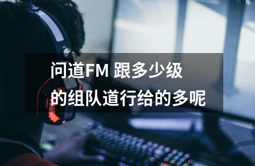 问道FM 跟多少级的组队道行给的多呢-第1张-游戏资讯-龙启科技