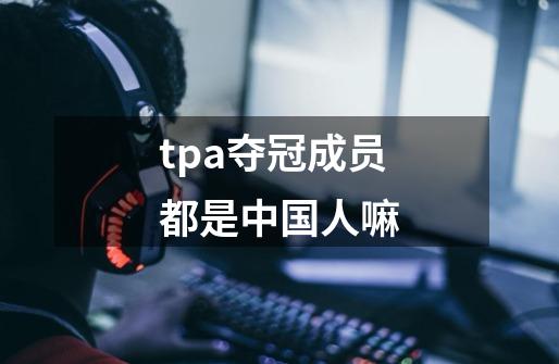 tpa夺冠成员都是中国人嘛-第1张-游戏资讯-龙启科技