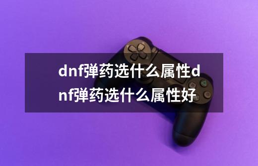 dnf弹药选什么属性dnf弹药选什么属性好-第1张-游戏资讯-龙启科技