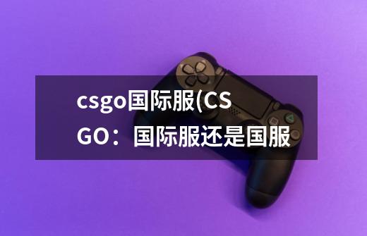 csgo国际服(CSGO：国际服还是国服-第1张-游戏资讯-龙启科技