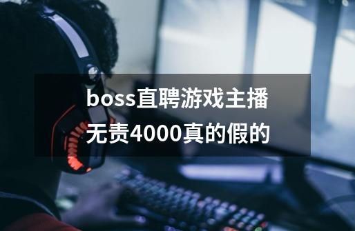 boss直聘游戏主播无责4000真的假的-第1张-游戏资讯-龙启科技