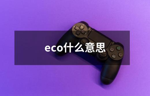 eco什么意思-第1张-游戏资讯-龙启科技