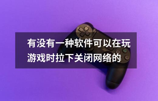 有没有一种软件可以在玩游戏时拉下关闭网络的-第1张-游戏资讯-龙启科技