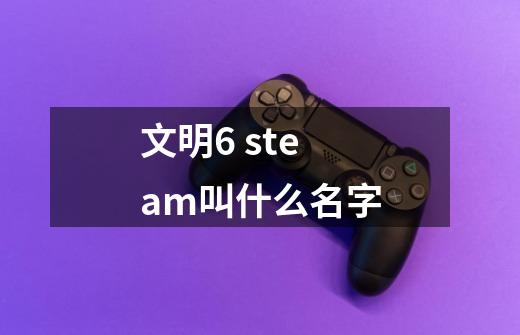 文明6 steam叫什么名字-第1张-游戏资讯-龙启科技