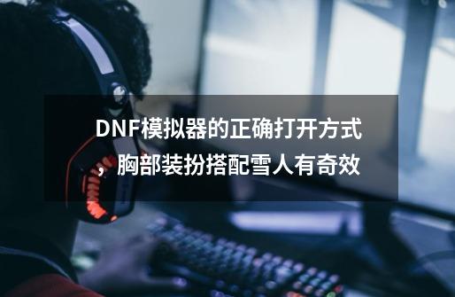 DNF模拟器的正确打开方式，胸部装扮搭配雪人有奇效-第1张-游戏资讯-龙启科技