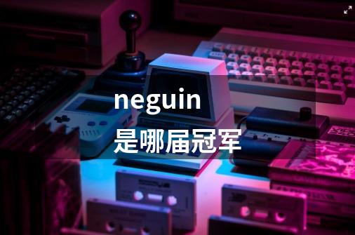 neguin是哪届冠军-第1张-游戏资讯-龙启科技