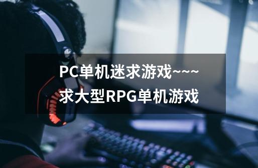 PC单机迷求游戏~~~求大型RPG单机游戏-第1张-游戏资讯-龙启科技