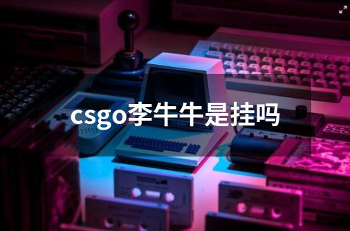 csgo李牛牛是挂吗-第1张-游戏资讯-龙启科技