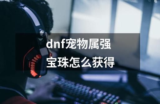 dnf宠物属强宝珠怎么获得-第1张-游戏资讯-龙启科技