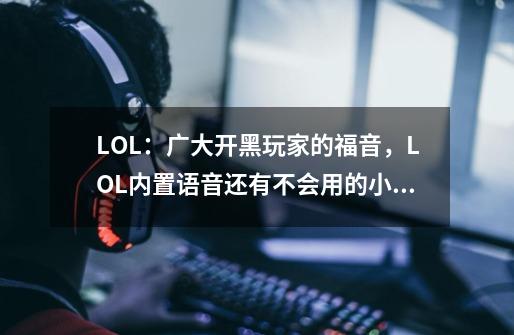 LOL：广大开黑玩家的福音，LOL内置语音还有不会用的小伙伴吗？-第1张-游戏资讯-龙启科技