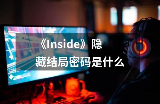 《Inside》隐藏结局密码是什么-第1张-游戏资讯-龙启科技