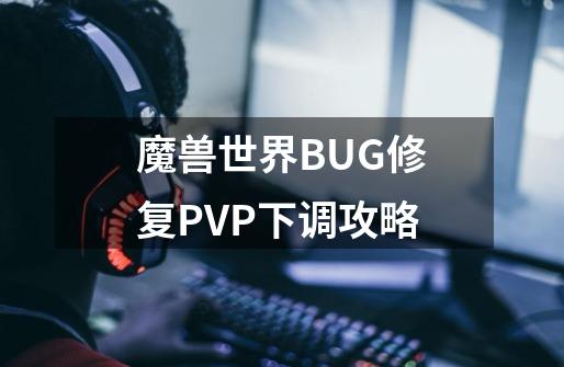 魔兽世界BUG修复PVP下调攻略-第1张-游戏资讯-龙启科技