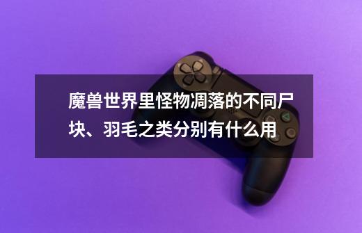 魔兽世界里怪物凋落的不同尸块、羽毛之类分别有什么用-第1张-游戏资讯-龙启科技