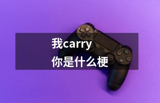 我carry你是什么梗-第1张-游戏资讯-龙启科技