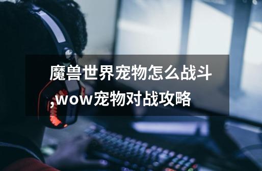 魔兽世界宠物怎么战斗,wow宠物对战攻略-第1张-游戏资讯-龙启科技